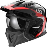 CASCO JET TIPO TRIAL LS2 -OF606 DRIFTER TRIALITY RED-ECE 22.06  NEGRO ROJO