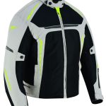 CHAQUETA DE CORDURA PARA VERANO PERFORADA CE/PROTECCIONES CON FORRO DESMONTABLE VULCANO PLATA FLUOR