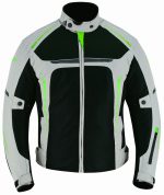 CHAQUETA DE CORDURA PARA VERANO PERFORADA CE/PROTECCIONES CON FORRO DESMONTABLE VULCANO PLATA FLUOR - Imagen 3