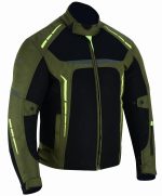 CHAQUETA DE CORDURA PARA VERANO PERFORADA CE/PROTECCIONES CON FORRO DESMONTABLE  VULCANO VERDE MILITAR FLUOR
