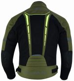 CHAQUETA DE CORDURA PARA VERANO PERFORADA CE/PROTECCIONES CON FORRO DESMONTABLE  VULCANO VERDE MILITAR FLUOR - Imagen 3