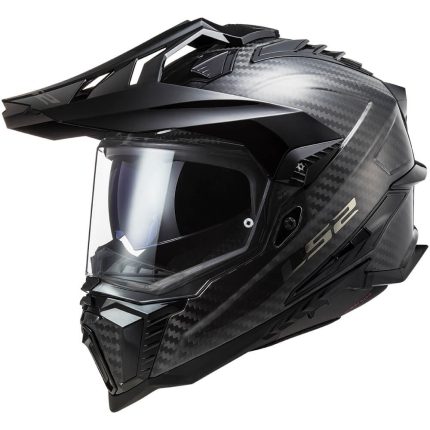CASCO DE MOTO TRAIL LS2 -MX701 C EXPLORER GLOSS CARBON-ECE 22.06 FIBRA DE CARBONO NEGRO