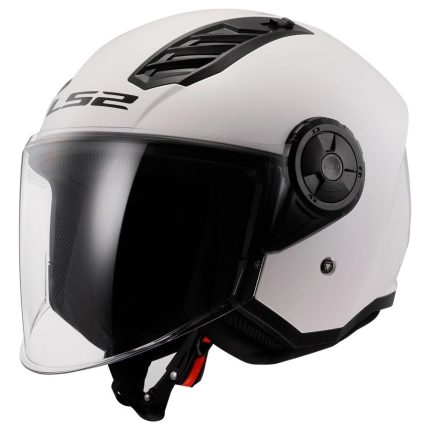 CASCO JET LS2-OF616 AIRFLOW II SOLID GLOSS WHITE-ECE 22.06. BLANCO