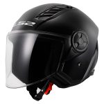 CASCO JET LS2-OF616 AIRFLOW II SOLID BLACK-ECE 22.06. NEGRO BRILLANTE