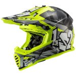 CASCO DE MOTO CROSS LS2 MX437 FAST EVO MINI CRUSHER BLACK YELLOW / NEGRO H-V AMARILLO ECE 22.06