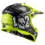 CASCO DE MOTO CROSS LS2 MX437 FAST EVO MINI CRUSHER BLACK YELLOW / NEGRO H-V AMARILLO ECE 22.06 - Imagen 3