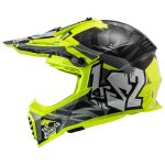 CASCO DE MOTO CROSS LS2 MX437 FAST EVO MINI CRUSHER BLACK YELLOW / NEGRO H-V AMARILLO ECE 22.06 - Imagen 2