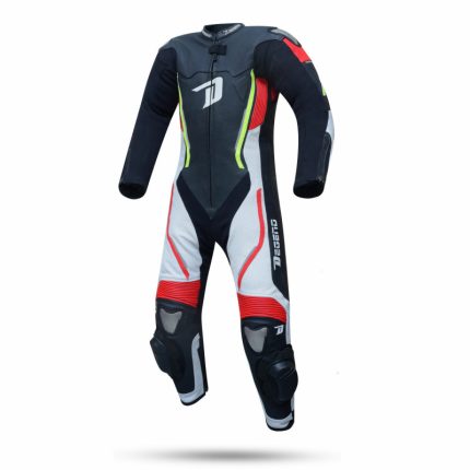 MONO DE CUERO UNA PIEZA MONO DE NIÑOS LEON 1-PC NEGRO, BLANCO,ROJO Y FLUOR