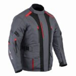 CHAQUETA DE MOTO ZEUS GRIS  EN CORDURA 3/4 UNISEX, IMPERMEABLE 100% - Imagen 2
