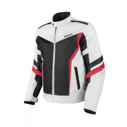 CHAQUETA DE MOTO HEVIK VEGA HJS311M NEGRO-GRIS IMPERMEABLE TRANSPIRABLE, CON PROTECCIONES C.E.