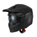 CASCO JET TIPO TRIAL UNIK PLUTON MASK DV CON GAFA DE SOLAR Y MASCARA NEGRO MATE ECE 22.06