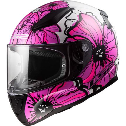 CASCO INTEGRAL LS2-FF353 RAPID II POPPIES PINK/ BLANCO AMAPOLAS ROSA/ ECE 22.06