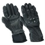 GUANTES DE CUERO EM230 NEGRO  PARA  MOTORISTAS EN PIEL CABRA DE ALTA CALIDAD