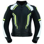 MONO DE CUERO DE DOS PIEZAS CON PROTECCIONES TPR Y TITANIO JF17C/JF17P NEGRO BLANCO AMARILLO FLUOR - Imagen 2