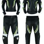 MONO DE CUERO DE DOS PIEZAS CON PROTECCIONES TPR Y TITANIO JF17C/JF17P NEGRO BLANCO AMARILLO FLUOR