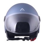 CASCO JET ADN JET SPRITZ TITANIO BLU METAL AZUL MATE - Imagen 2