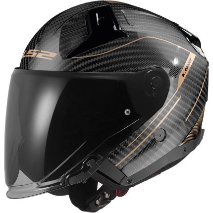 CASCO JET LS2 -OF603 INFINITY II CARBON COUNTER ANTIQUE GOLD-06/CONTADOR ORO ANTIGUO