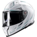 CASCO INTEGRAL LS2-FF811 VECTOR II ALIZER M.WHITE SILVER/MATE PLATA BLANCA -ECE 22.06