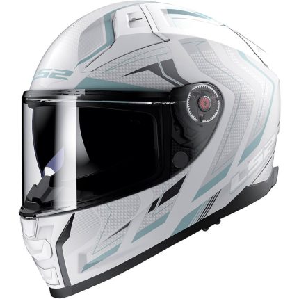 CASCO INTEGRAL LS2-FF811 VECTOR II ALIZER M.WHITE SILVER/MATE PLATA BLANCA -ECE 22.06