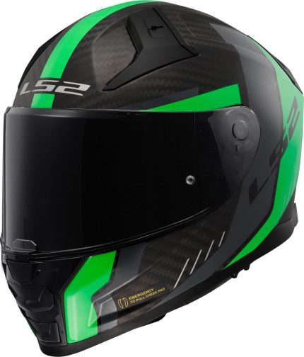 CASCO INTEGRAL CARBON LS2-FF811 VECTOR II CARBONO C GRID MATT FLUO GREEN/REJILLA VERDE FLUO MATE ECE 22.06