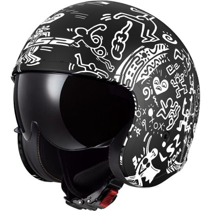 CASCO JET  LS2 -OF599 SPITFIRE II TRIBAL MATT BLACK WHITE-06/ NEGRA MATE BLANCA