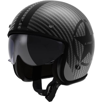 CASCO JET  LS2 -OF601 BOB II C STAR BLACK-CON ESTRELLA NEGRA  ECE 22.06
