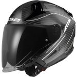 CASCO JET LS2 -OF603 INFINITY II CARBON COUNTER COOL GREY-/MOSTRADOR GRIS FRESCO