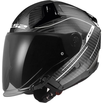 CASCO JET LS2 -OF603 INFINITY II CARBON COUNTER COOL GREY-/MOSTRADOR GRIS FRESCO