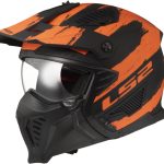 CASCO JET TIPO TRIAL LS2 -OF606 DRIFTER MUD MATT BLACK ORANGE-06/ NEGRO MATE NARANJA