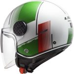 CASCO JET LS2 -OF558 SPHERE LUX II FIRM WHITE GREEN RED-06/ BLANCO VERDE ROJO - Imagen 2