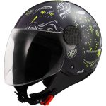 CASCO JET LS2 -OF558 SPHERE LUX II MAXCA BLACK H-V YELLOW-06/ NEGRO H-V AMARILLO