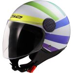 CASCO JET LS2 -OF558 SPHERE LUX II SWIRL GL.WHITE RAINBOW-06/ ARCO IRIS BLANCO LILA