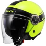CASCO JET LS2 NUEVO- OF620 CLASSY CLASSIC BLACK H-V YELLOW-06/ NEGRO H-V AMARILLO