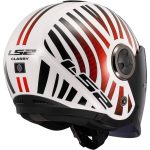 CASCO JET LS2 NUEVO OF620 CLASSY COOL WHITE WINEBERRY-06/ NEGRO BLANCO ROJO - Imagen 3