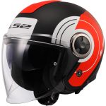 CASCO JET LS2 NUEVO- OF620 CLASSY DISKO MATT BLACK RED WHITE-06/ NEGRO MATE ROJO BLANCO