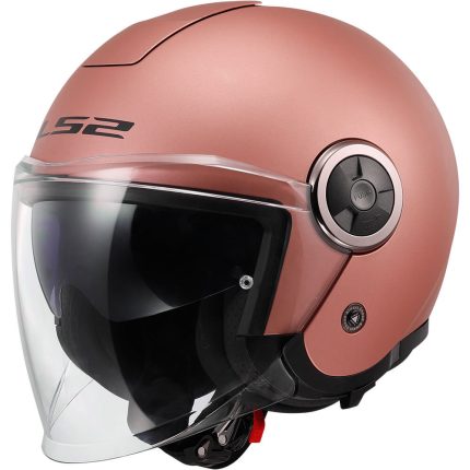 CASCO JET LS2 NUEVO- OF620 CLASSY SOLID MATT GOLD PINK-06/ ORO MATE ROSA