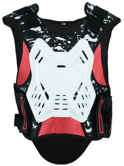 CHALECO PROTECTOR DE TIPO PETO RACING Y MOTOCROSS CON PROTECTOR DE ESPALDA/ SHOCKER ROJO BLANCO