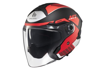 CASCO JET MT COSMO SV CRUISER B5 MATE/ ROJO NEGRO MATE /ECE 22.06.