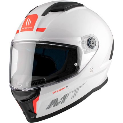 CASCO INTEGRAL HELMET MT STINGER 2 SOLID A0 BLANCO PERLA BRILLO/ECE 22.06