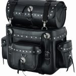 BAUL RESPALDO DE CUERO 3-4MM RÍGIDO CON RULO DESMONTABLE PARA MOTO CUSTOM ADVENTURE PACK