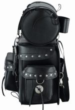 BAUL RESPALDO DE CUERO 3-4MM RÍGIDO CON RULO DESMONTABLE PARA MOTO CUSTOM ADVENTURE PACK - Imagen 3