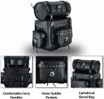 BAUL RESPALDO DE CUERO 3-4MM RÍGIDO CON RULO DESMONTABLE PARA MOTO CUSTOM ADVENTURE PACK - Imagen 7