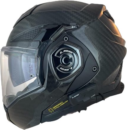 CASCO MODULAR LS2-FF901 ADVANT X SOLID CARBON-06 NEGRO + INTERCOM 4X CARDO