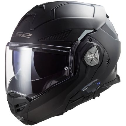 CASCO MODULAR LS2-FF901 ADVANT X SOLID MATT BLACK-ECE 22.06. NEGRO MATE + INTERCOM 4X CARDO