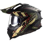 CASCO DE MOTO TRAIL LS2 -MX701 C EXPLORER EXTEND MATT MILITARY GREEN-ECE 22.06 FIBRA DE CARBONO NEGRO VERDE MARRON - Imagen 3