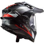 CASCO DE MOTO TRAIL LS2 -MX701 C EXPLORER FRONTIER G.TITANIUM RED-ECE 22.06 FIBRA DE CARBONO NEGRO BLANCO ROJO - Imagen 2