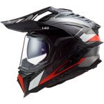 CASCO DE MOTO TRAIL LS2 -MX701 C EXPLORER FRONTIER G.TITANIUM RED-ECE 22.06 FIBRA DE CARBONO NEGRO BLANCO ROJO - Imagen 3