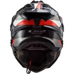 CASCO DE MOTO TRAIL LS2 -MX701 C EXPLORER FRONTIER G.TITANIUM RED-ECE 22.06 FIBRA DE CARBONO NEGRO BLANCO ROJO - Imagen 4