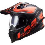 CASCO DE MOTO TRAIL LS2 -MX701 EXPLORER ALTER MATT BLACK FL.ORANGE-ECE 22.06 FIBRA DE VIDRIO NEGRO NARANJA