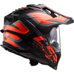 CASCO DE MOTO TRAIL LS2 -MX701 EXPLORER ALTER MATT BLACK FL.ORANGE-ECE 22.06 FIBRA DE VIDRIO NEGRO NARANJA - Imagen 2